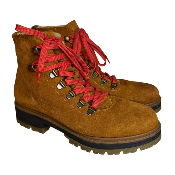 Avellini Suede leather hiking lace up boots shearling lined shoes women’s 37 - Picture 2 of 13